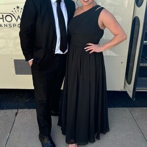 Azazie black one shoulder Bridesmaid Dress